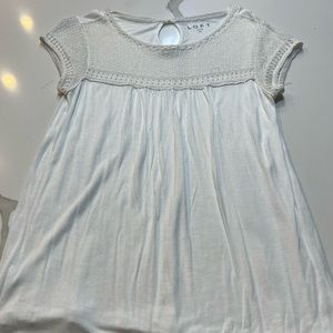 Loft Medium White Short Sleeve Shirt